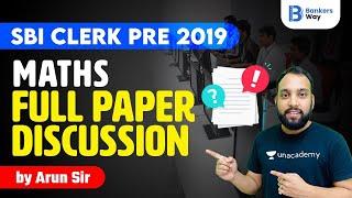 SBI CLERK PRE 2019 | Full Paper Discussion | Maths by Arun Singh Rawat