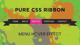 Pure CSS Menu Hover with Ribbon Effect