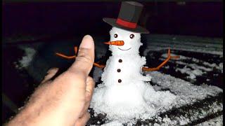 SNOW FINALLY HIT US SO I BUILT MY FIRST LIL CARIBBEAN SNOWMAN  Mystelics Vlogs