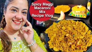 Maggi Macaroni for Mukbang | Mango Cake and chips | New Green Kurta #vlogs PV29