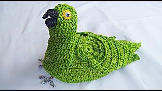 PAPAGAIO DE CROCHÊ - FÁCIL DE FAZER, VEJA O PASSO A PASSO!  crochet parrot | loro de ganchillo