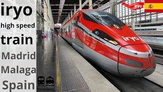 iryo high speed train in Spain from Madrid via Cordoba to Malaga / Frecciarosssa 1000 bullet train