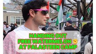 Handing out FREE WATERMELON at the Falasteen camp