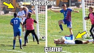 HEADER CONCUSSION and STOMPED ON with CLEATS at HEATED SOCCER GAME! ️