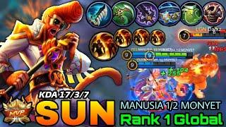 17 Kills Midlane Sun Late Game No Boots! Intense Battle! - Top 1 Global Sun MANUSIA 1/2 MONYET - ML