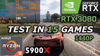 RTX 3080 + Ryzen 9 5900X | Test in 15 Games | ULTRA 1440p