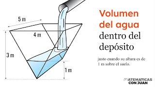 VOLUMEN DE AGUA EN DEPÓSITO CON FORMA DE PRISMA TRIANGULAR. Geometría Básica