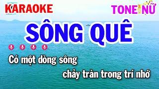 Karaoke Sông Quê Nhạc Sống Tone Nữ Em | Karaoke Tuấn Cò