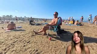 MUST SEE  - the hottest day on the beach in Barcelona | 4K 2024 Walking Tour beach walk