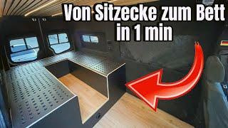 Leichtbau Bett - Sitzgruppe im Sprinter 4x4 Camper Van [ DIY Möbelbau im Wohnmobil ]