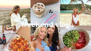 WEEKEND VLOG | what i eat in a day, sunset picnic, grocery haul, birthdays, spaghetti bolognese etc