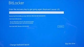 Microsoft Windows 10 11 Bitlocker Recovery Key After Windows Update or Removing Hard Drive SSD