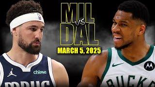 Milwaukee Bucks vs Dallas Mavericks Full Game Highlights - March 5, 2025 | NBA Regular Season