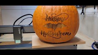 Laser Engraving a pumpkin for Halloween with the Atezr P20.