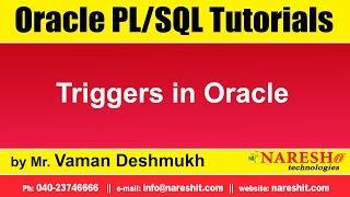 Oracle PL/SQL Tutorials | Triggers in Oracle | by Mr.Vaman Deshmukh