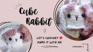 Crochet Cube Rabbit Amigurumi  Quick Easter handmade gift idea 