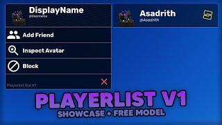 Playerlist Gui V1 // Roblox Showcase + Free Model