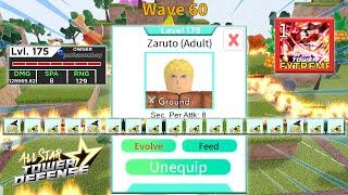 Level 175 Zaruto (Adult) Wave 60 Lazy/AFK EXP Farming | Extreme Infinite | All Star Tower Defense