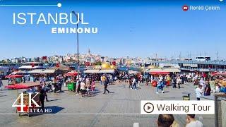 4K Istanbul Eminonu Virtual Walking Tour |  Turkey 2024