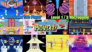 Warioware Move it! - All Boss Stages Level 1/3 & Two Player Microgames - Switch