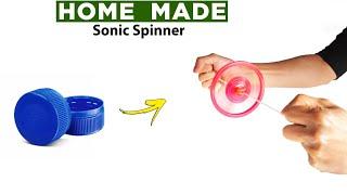 how to make sonic spinner | spinning toy kaise banaen | home made sonic spinner with bottle cap |