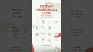 seberapa indonesianya kamu? yuk komen di kolom komentar#indonesia#pinterest#cari tau