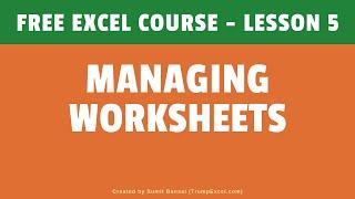 [FREE EXCEL COURSE] Lesson 5 - Managing Worksheets in Excel