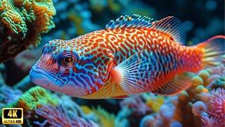 Aquarium 4k VIDEO (ULTRA HD) - Charming Fish of the Coral Reef Ecosystem - Marine Life, Sea Animals