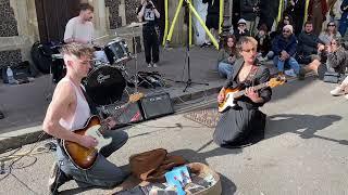 Roadhouse Blues! Epic cover by The Big Push band busking in Brighton Ship Street.