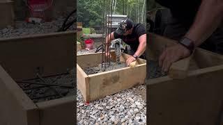 Pouring a concrete footing! #diy #construction #tools