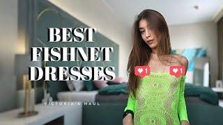 [4K] BEST FISHNET DRESSES | Transparent try-on haul