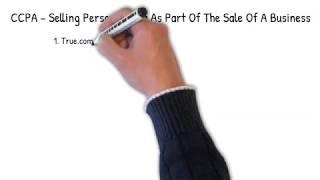 CCPA  - Selling Personal Information As Part Of A Business Sale