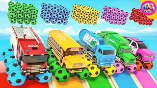 The Wheels on The Bus Song and learn the colors of the cars - Baby songs - Baby Nursery Rhymes