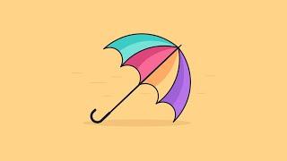 Adobe Illustrator Tutorial - How to Draw a Beautiful Umbrella illustration | Step by Step