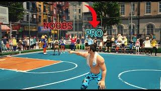 3on3 freestyle 1 PRO VS 3 NOOBS *Crazy Game*