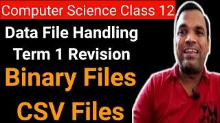 Computer Science Class 12 revision | File Handling revision Class 12 Computer Science | CS Revisions