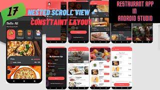 NestedScrollView | ConstraintLayout | Restaurant App Android | Food App Android Studio | Java