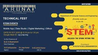 Technical Fest | STEM Event - 1.0 | Dept of CSE | 1504 - Arunai Engineering College | Tiruvannamalai