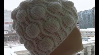 Рельефная шапочка крючком с шишечками.Relief Cap Crochet (Шапка #35)