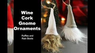 DIY Swedish Gnome Ornaments / Wine Cork Gnome / Gnomes DIY / Christmas Gnome Craft / Easy DIY Gnome