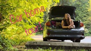 Living in a car 2023 | Full Car Tour | How I make a home in a 2009 Toyota Corolla