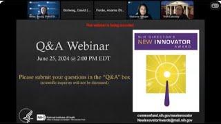 FY2025 NIH Director’s New Innovator Award Q&A Webinar