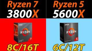 Ryzen 7 3800X Vs. Ryzen 5 5600X | 8 Cores Vs. 6 Cores | How Much Performance Difference?