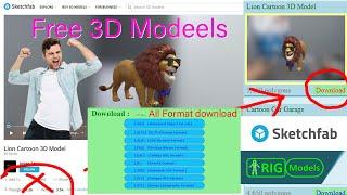 New 2024 Download all model 3D on Sketchfab and  Model +Texture in One Click