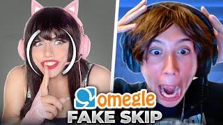 Fake Skipping Omegle Prank as a Fake Girl