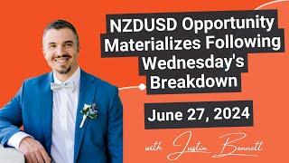 NZDUSD Opportunity Materializes Following Wednesday's Breakdown (June 27, 2024)