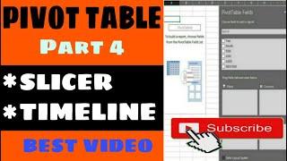 How to insert slicer in pivot table | how to insert timeline in excel pivot table | (Hindi)