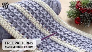 Quick & Easy Crochet Pattern for Beginners!  Cool Crochet Stitch for Baby Blanket, Bag, Scarf & Hat