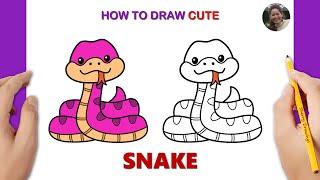 How to draw a SNAKE easy | Easy drawing for beginners