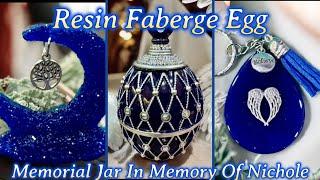 #551 Resin Memorial Blue Faberge Egg Order In Memory Of Nichole